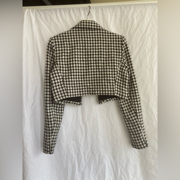 WAYF X Jourdan Sloane As If Houndstooth Crop Blazer Houndstooth Size Small - Picture 7 of 14
